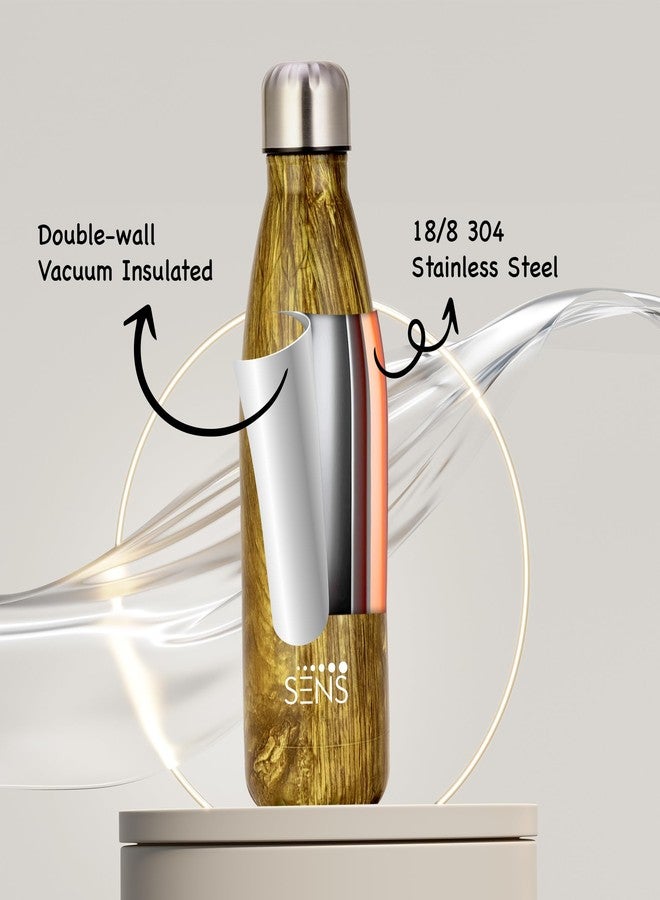 SENS HydraCurve Stainless Steel Bottle Hot or Cold up to 24 Hours | Leak Proof, BPA Free, Eco-Friendly | Travel | Office | Home | 500ml | Caramel Elegance - Image 3